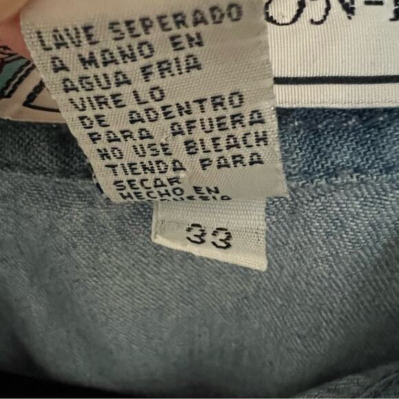 Vintage Route 66 Cotton Embroidered Short Sleeve Denim Shirt Size L - Picture 7 of 7